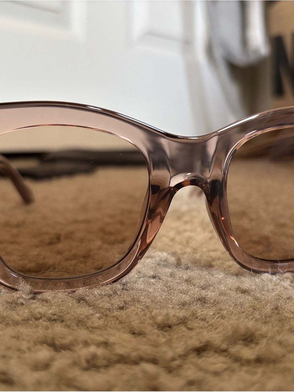 Quay Australia Blush Brown Translucent Square Sunglasses - Picture 2 of 4